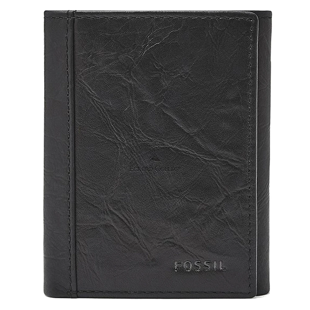 Fossil Black Eckerd Tritons Neel Extra Capacity Trifold Wallet