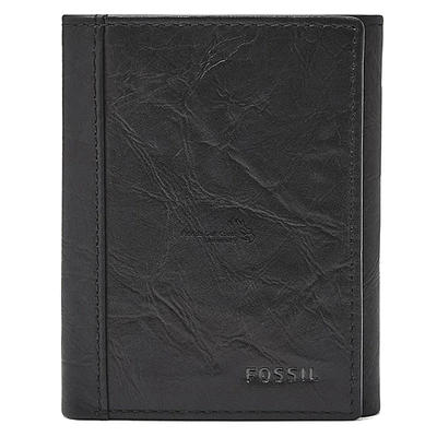 Fossil Black Florida Gulf Coast Eagles Neel Extra Capacity Trifold Wallet