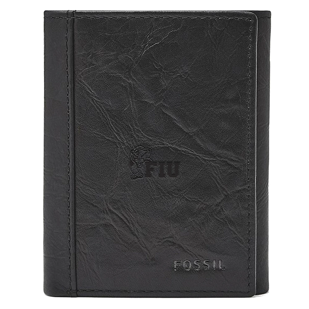 Fossil Black FIU Panthers Neel Extra Capacity Trifold Wallet