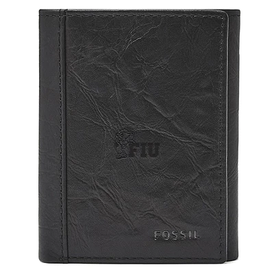 Fossil Black FIU Panthers Neel Extra Capacity Trifold Wallet