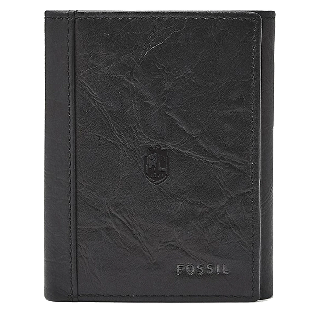 Fossil Black SUNY Geneseo Knights Neel Extra Capacity Trifold Wallet
