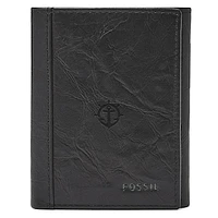 Fossil Black Portland Pilots Neel Extra Capacity Trifold Wallet