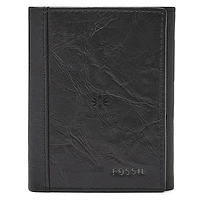 Fossil Black Moravian Greyhounds Neel Extra Capacity Trifold Wallet