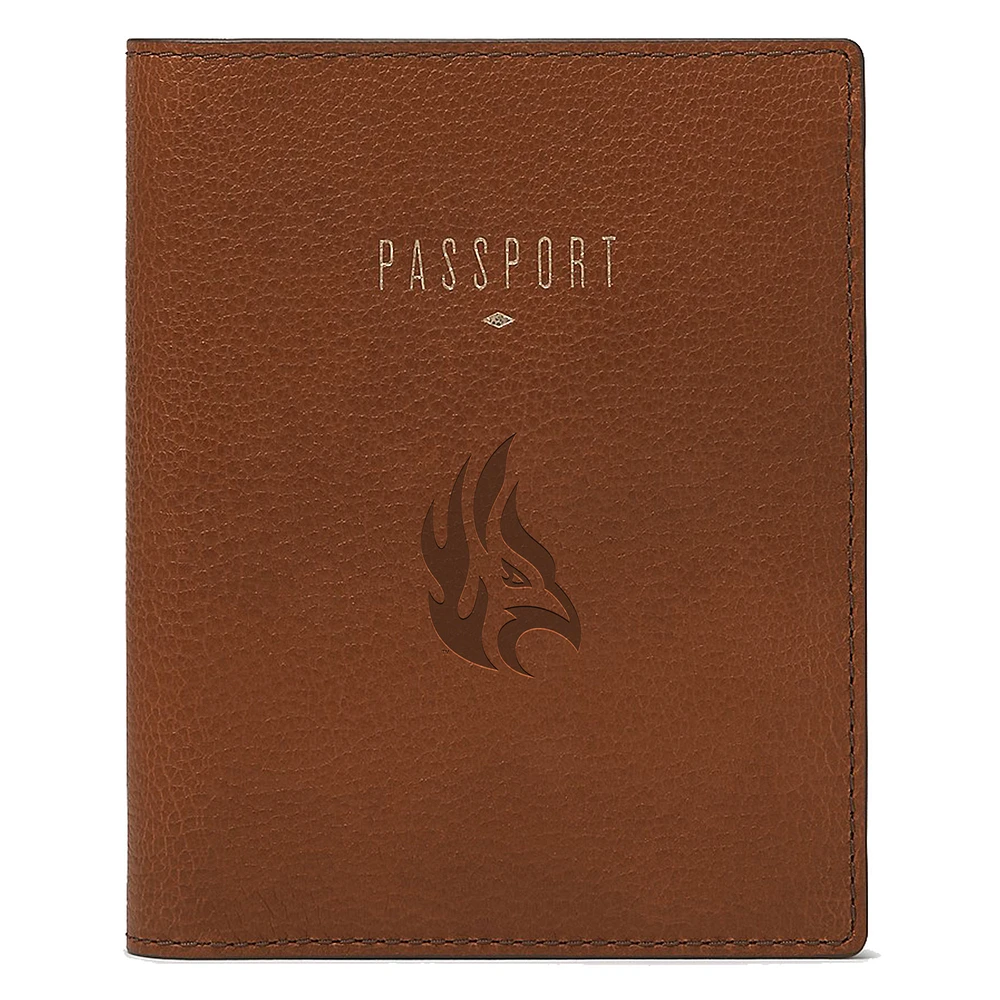 Fossil Brown Carthage Firebirds Travel RFID Passport Case