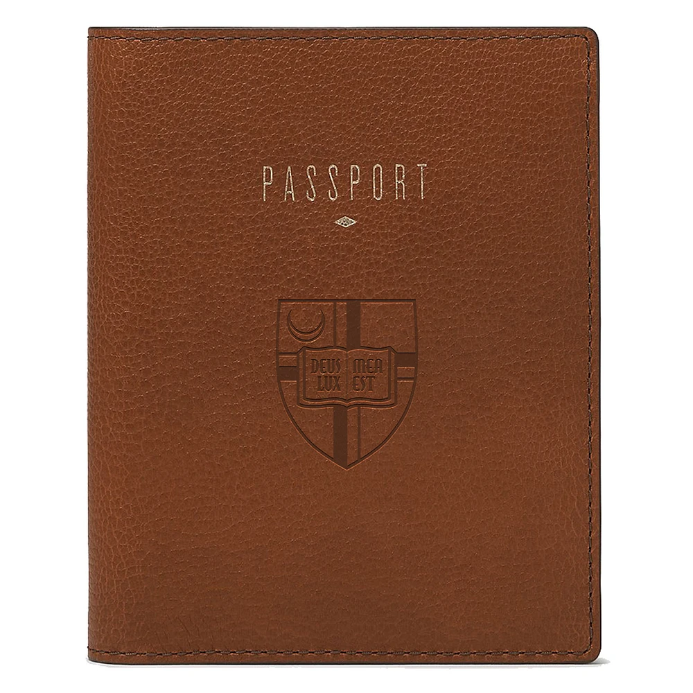 Fossil Brown Catholic University Cardinals Travel RFID Passport Case