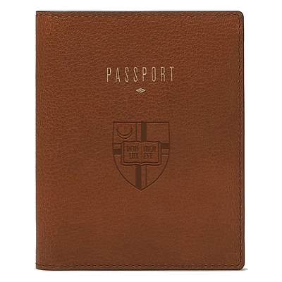 Fossil Brown Catholic University Cardinals Travel RFID Passport Case