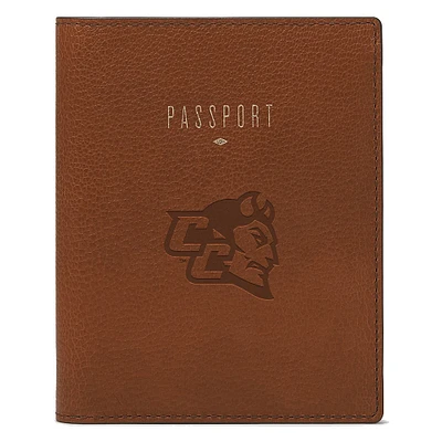 Fossil Brown Central Connecticut State Blue Devils Travel RFID Passport Case
