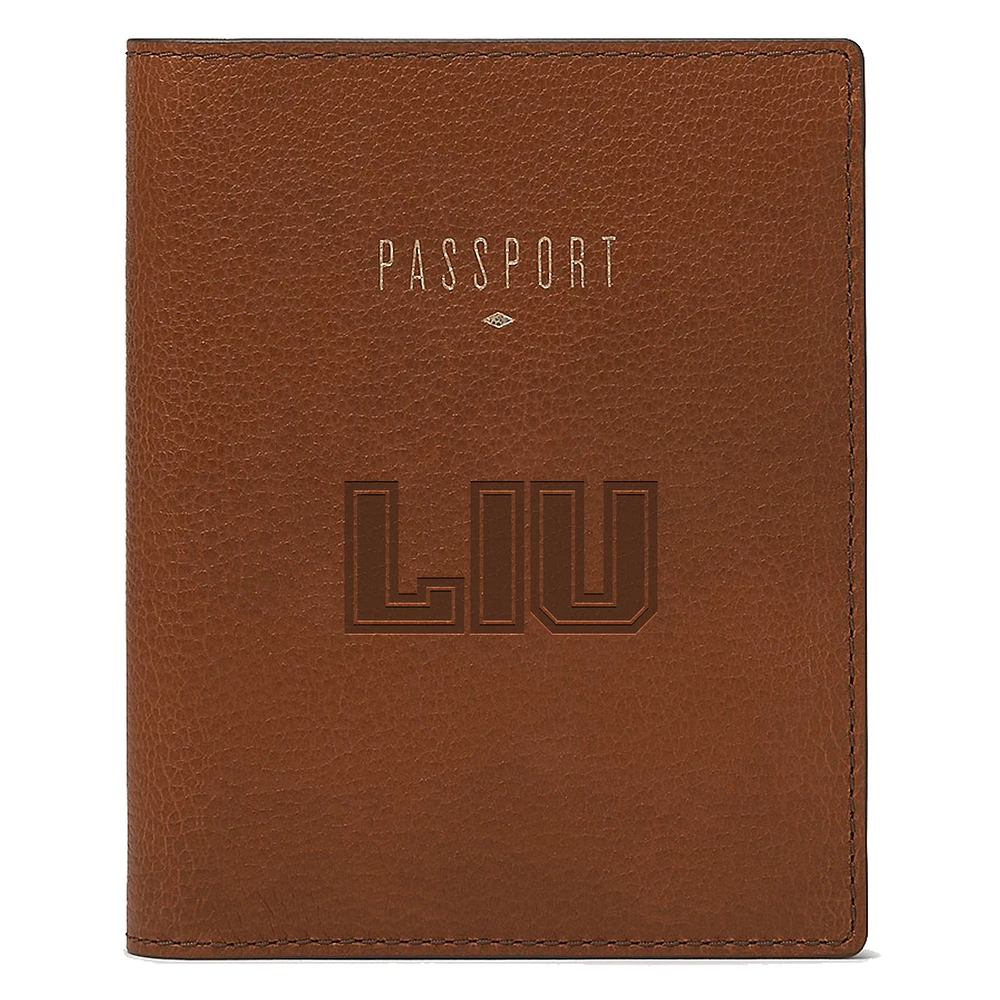 Fossil Brown LIU Sharks Travel RFID Passport Case