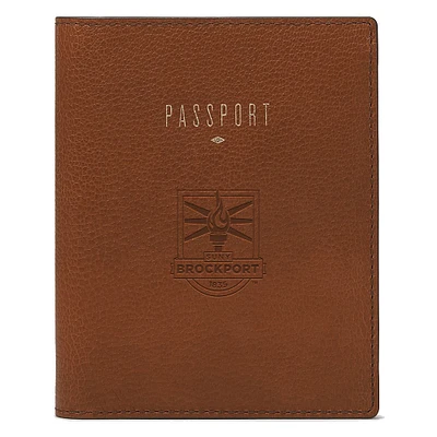 Fossil Brown SUNY Brockport Golden Eagles Travel RFID Passport Case