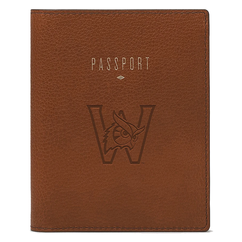 Fossil Brown Westfield State Owls Travel RFID Passport Case