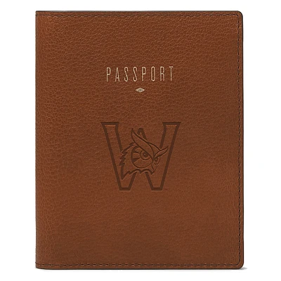 Fossil Brown Westfield State Owls Travel RFID Passport Case