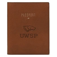Fossil Brown Wisconsin-Stevens Point Pointers Travel RFID Passport Case