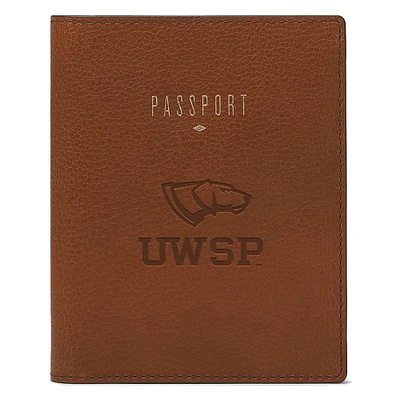 Fossil Brown Wisconsin-Stevens Point Pointers Travel RFID Passport Case