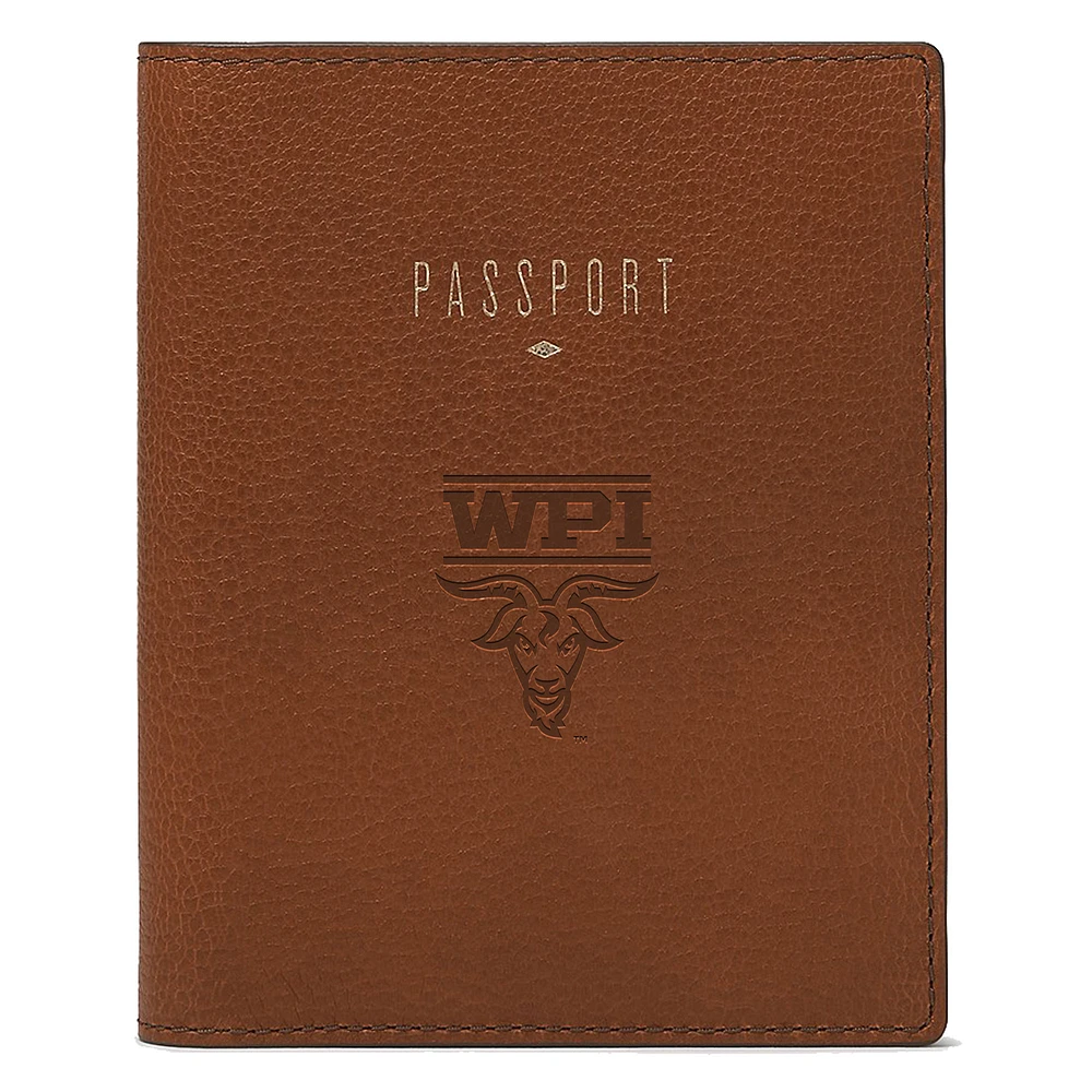 Fossil Brown Worcester Polytechnic Institute Engineers Travel RFID Passport Case