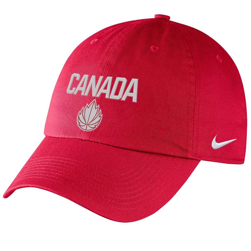 Men's Nike Red Canada Basketball Campus Adjustable Hat