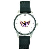 Women's  Silver Tennessee Tech Golden Eagles Black Silicone Strap Wristwatch