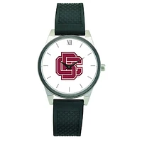 Women's  Silver Bethune-Cookman Wildcats Black Silicone Strap Wristwatch