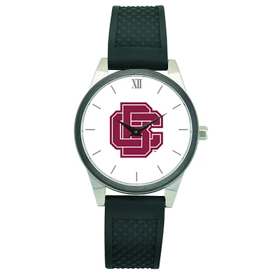 Women's  Silver Bethune-Cookman Wildcats Black Silicone Strap Wristwatch