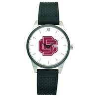 Women's  Silver Bethune-Cookman Wildcats Black Silicone Strap Wristwatch