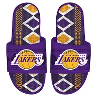 Men's ISlide Purple Los Angeles Lakers Shooting Touch Rwanda Pattern Gel Slide Sandals