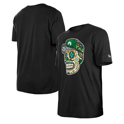 Unisex New Era Black Boston Celtics Sugar Skull T-Shirt