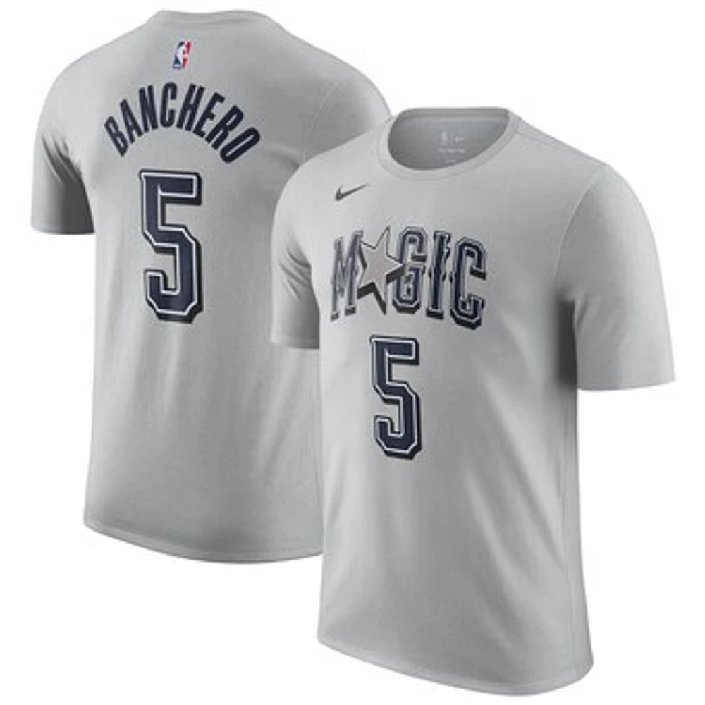 Men's Nike Paolo Banchero Silver Orlando Magic 2024/25 City Edition Name & Number T-Shirt