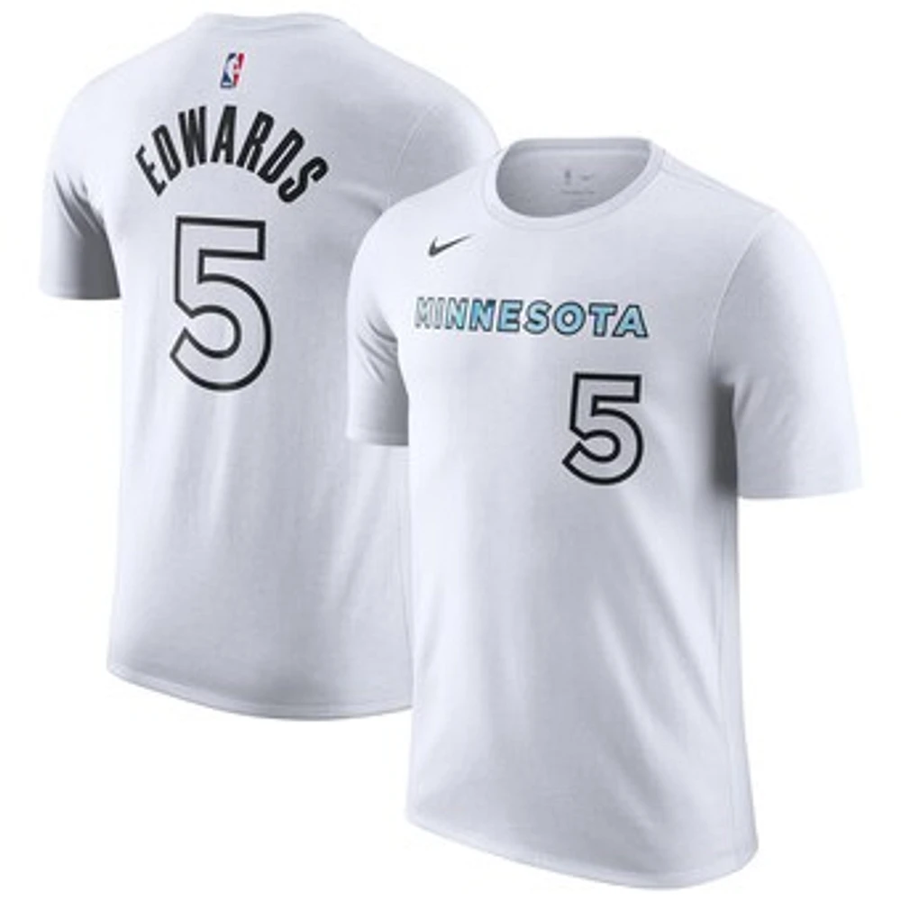 Men's Nike Anthony Edwards White Minnesota Timberwolves 2024/25 City Edition Name & Number T-Shirt