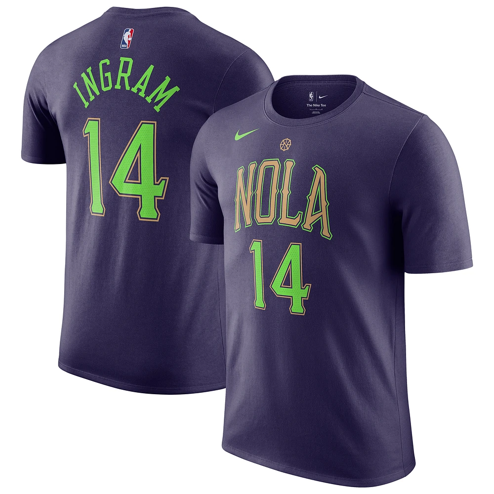 Men's Nike Brandon Ingram Purple New Orleans Pelicans 2024/25 City Edition Name & Number T-Shirt