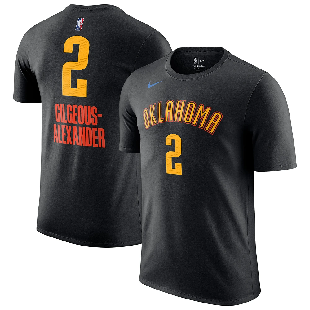 Men's Nike Shai Gilgeous-Alexander Black Oklahoma City Thunder 2024/25 Edition Name & Number T-Shirt