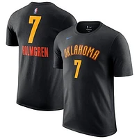 Men's Nike Chet Holmgren Black Oklahoma City Thunder 2024/25 Edition Name & Number T-Shirt