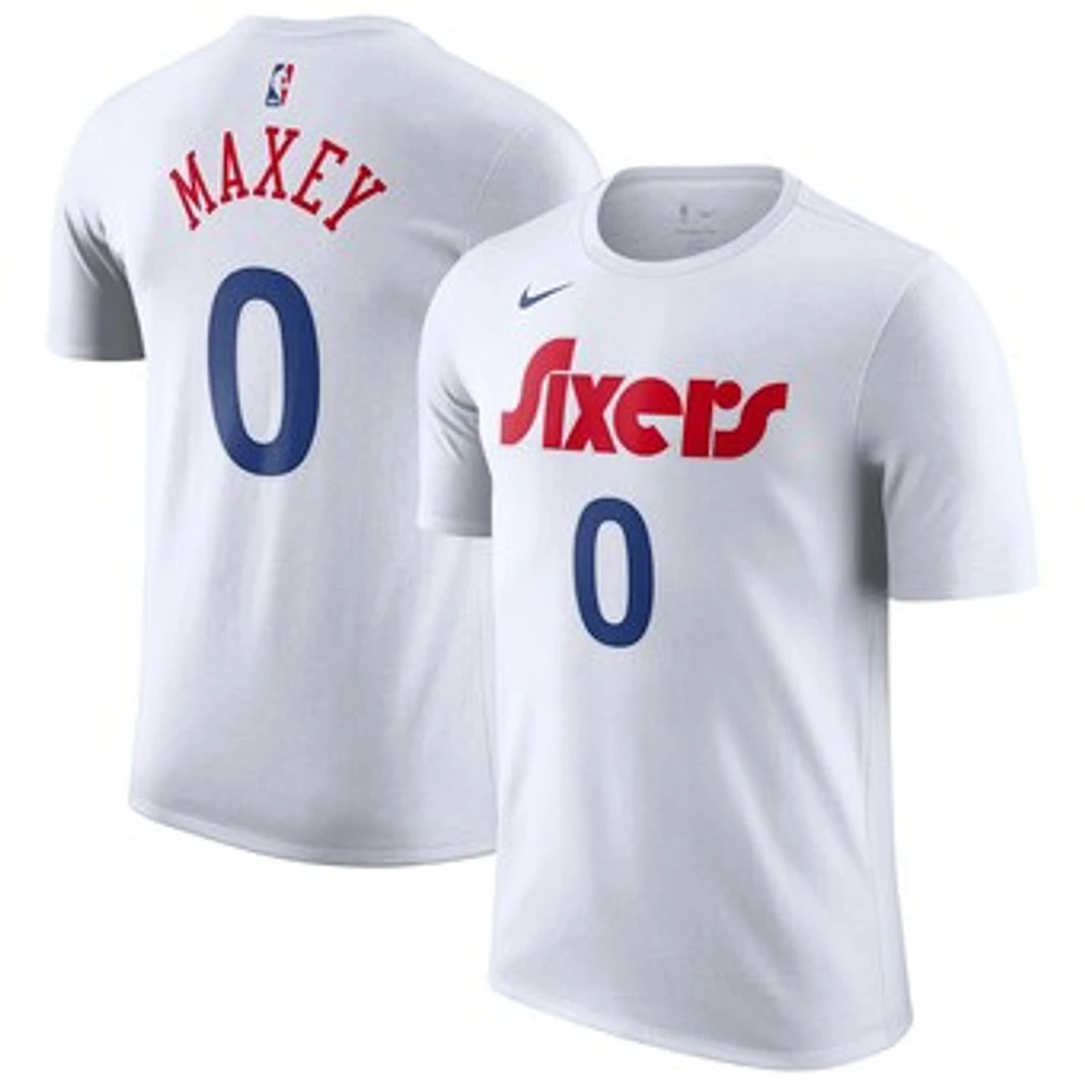 Men's Nike Tyrese Maxey White Philadelphia 76ers 2024/25 City Edition Name & Number T-Shirt