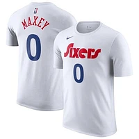 Men's Nike Tyrese Maxey White Philadelphia 76ers 2024/25 City Edition Name & Number T-Shirt