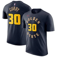 Men's Nike Stephen Curry Navy Golden State Warriors 2024/25 City Edition Name & Number T-Shirt