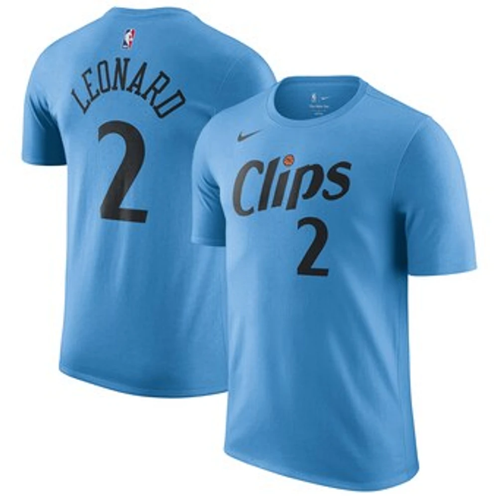 Men's Nike Kawhi Leonard Light Blue LA Clippers 2024/25 City Edition Name & Number T-Shirt