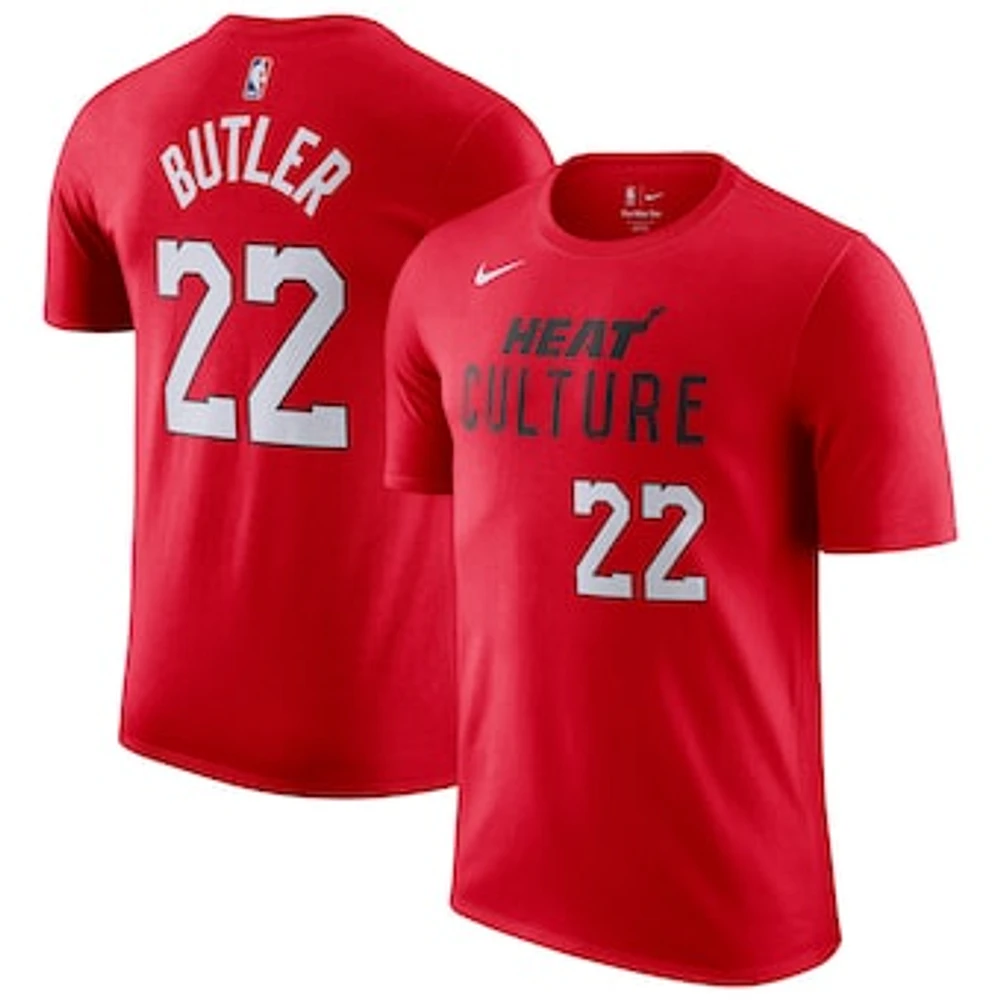 Men's Nike Jimmy Butler Red Miami Heat 2024/25 City Edition Name & Number T-Shirt