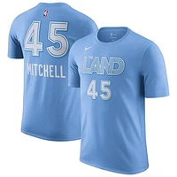 Men's Nike Donovan Mitchell Light Blue Cleveland Cavaliers 2024/25 City Edition Name & Number T-Shirt