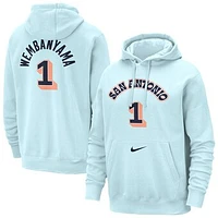 Men's Nike Victor Wembanyama Light Blue San Antonio Spurs 2024/25 City Edition Name & Number Pullover Hoodie