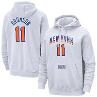 Men's Nike Jalen Brunson White New York Knicks 2024/25 City Edition Name & Number Pullover Hoodie