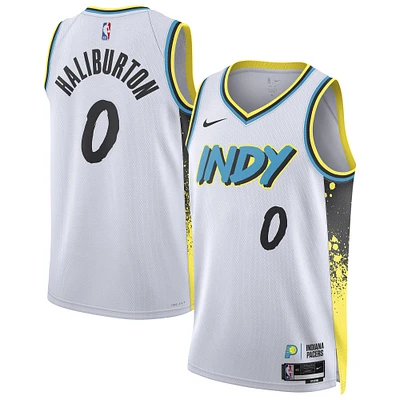 Unisex Nike Tyrese Haliburton White Indiana Pacers 2024/25 Swingman Player Jersey - City Edition