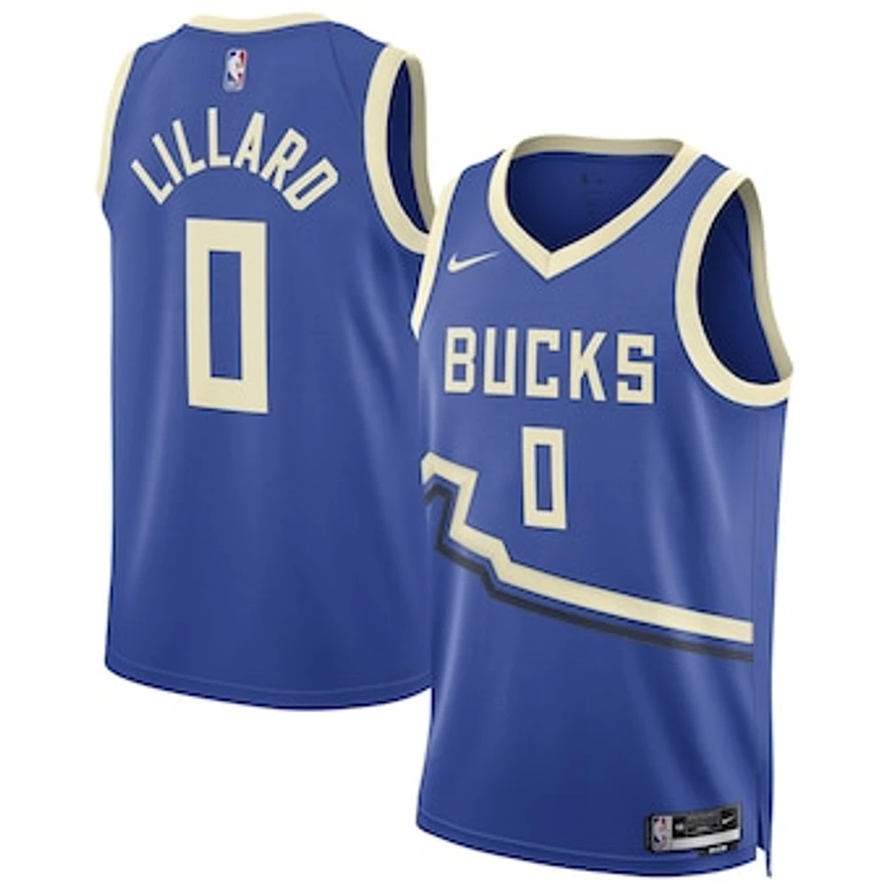 Unisex Nike Damian Lillard Royal Milwaukee Bucks 2024/25 Swingman Player Jersey - City Edition