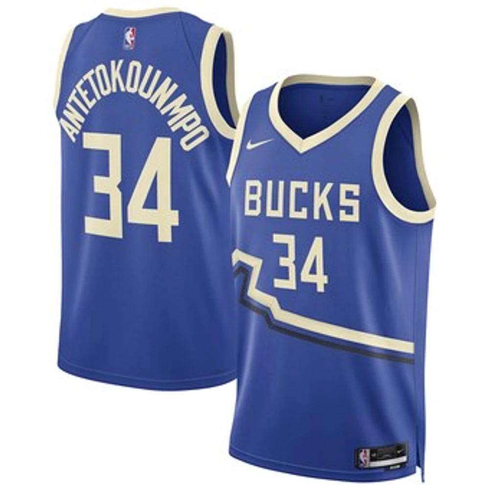 Unisex Nike Giannis Antetokounmpo Royal Milwaukee Bucks 2024/25 Swingman Player Jersey - City Edition