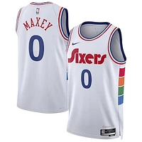 Unisex Nike Tyrese Maxey White Philadelphia 76ers 2024/25 Swingman Player Jersey - City Edition