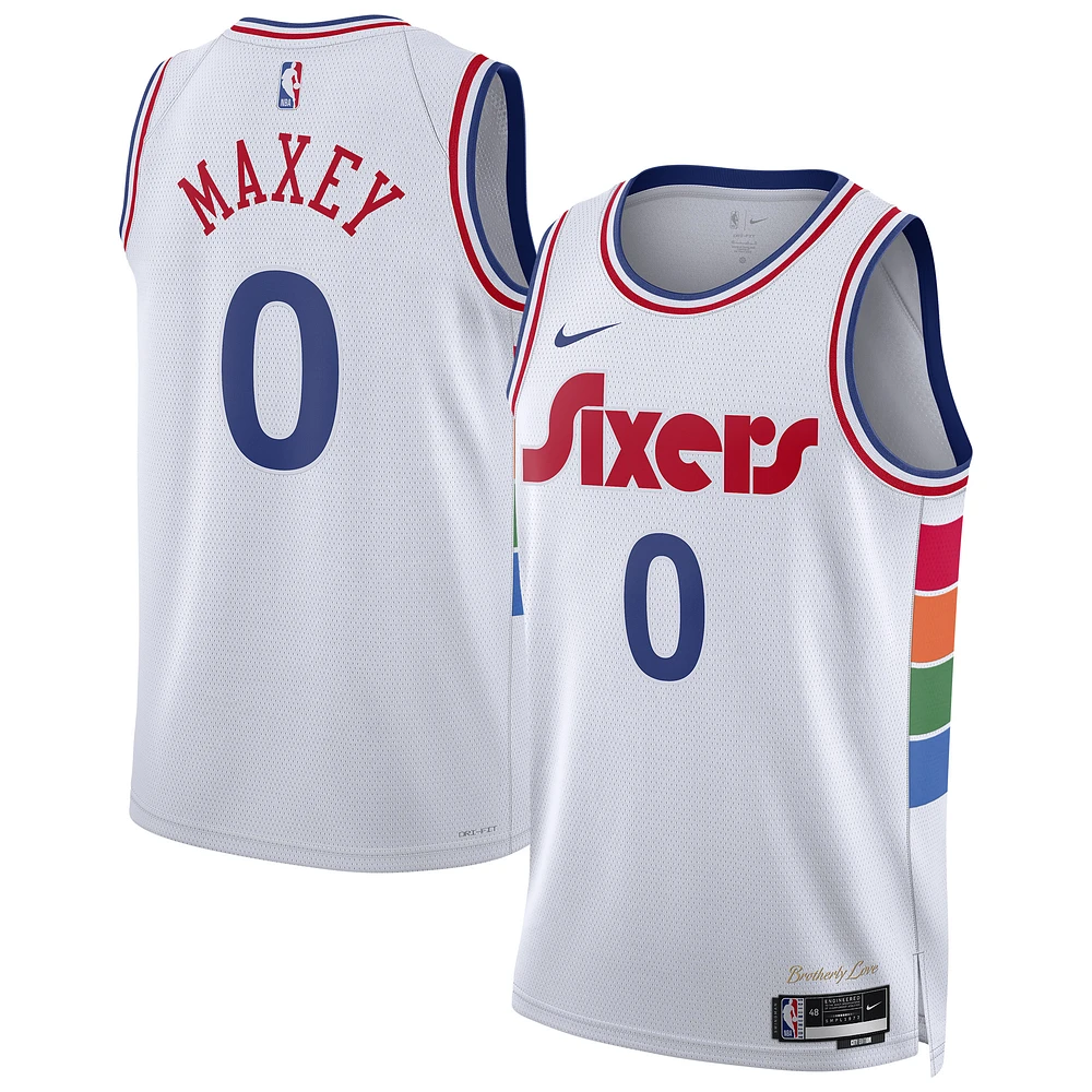 Unisex Nike Tyrese Maxey White Philadelphia 76ers 2024/25 Swingman Player Jersey - City Edition