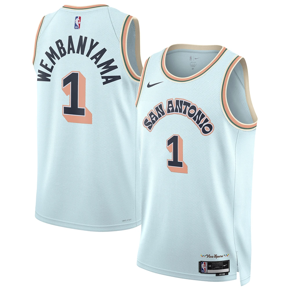 Unisex Nike Victor Wembanyama Light Blue San Antonio Spurs 2024/25 Swingman Player Jersey - City Edition