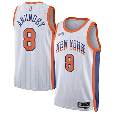 Unisex Nike OG Anunoby White New York Knicks 2024/25 Swingman Player Jersey - City Edition