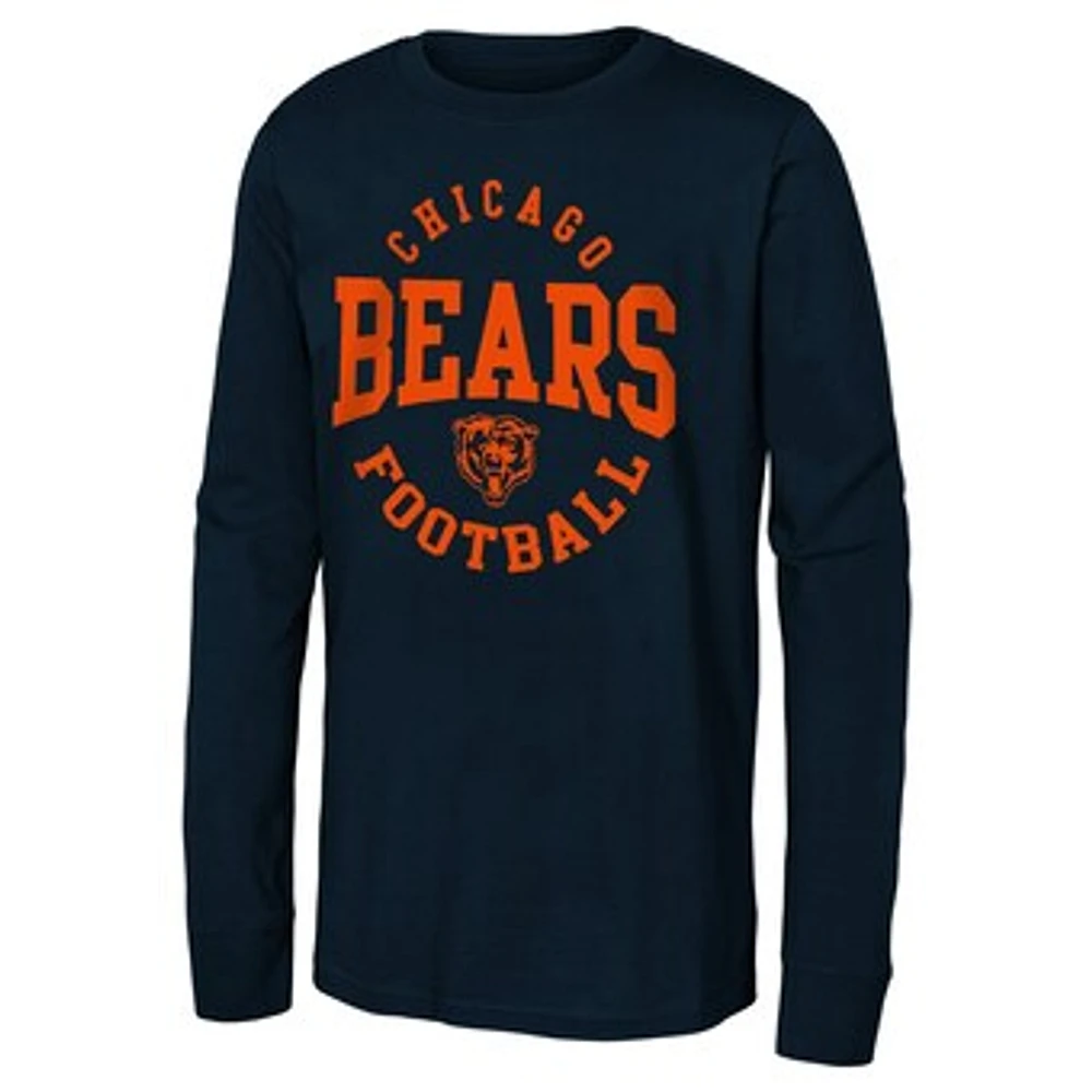 Youth  Navy Chicago Bears Around The Block Long Sleeve T-Shirt