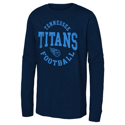 Youth  Navy Tennessee Titans Around The Block Long Sleeve T-Shirt