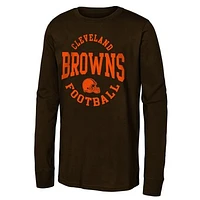 Youth  Brown Cleveland Browns Around The Block Long Sleeve T-Shirt