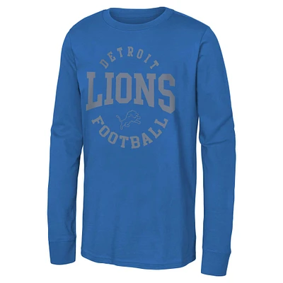 Youth  Blue Detroit Lions Around The Block Long Sleeve T-Shirt