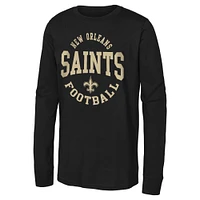 Youth  Black New Orleans Saints Around The Block Long Sleeve T-Shirt